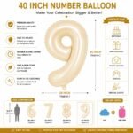 Number 9 Foil Balloon 40 Inch, Cream - Image 2