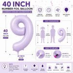 Number 9 Foil Balloon 40 Inch, Lilac - Image 2