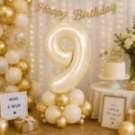 Number 9 Foil Balloon 40 Inch, Cream - Image 3