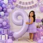 Number 9 Foil Balloon 40 Inch, Lilac - Image 3