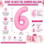 Number 6 Foil Balloon 40 Inch, Pink - Image 2