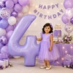 Number 4 Foil Balloon 40 Inch, Lilac - Image 5