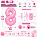 Number 8 Foil Balloon 40 Inch, Pink - Image 2