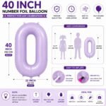 Number 0 Foil Balloon 40 Inch, Lilac - Image 2