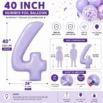 Number 4 Foil Balloon 40 Inch, Lilac - Image 4