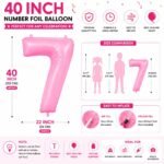 Number 7 Foil Balloon 40 Inch, Pink - Image 2