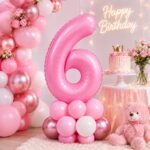 Number 6 Foil Balloon 40 Inch, Pink - Image 3