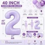 Number 2 Foil Balloon 40 Inch, Lilac - Image 2