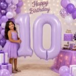 Number 0 Foil Balloon 40 Inch, Lilac - Image 3