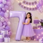 Number 7 Foil Balloon 40 Inch, Lilac - Image 3