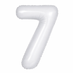 32 inch Large White 7 Number Foil Balloon, Number 7 Balloon for 7th Birthday, Anniversary and Party Decorations, White Number Foil Balloons Helium Balloons for Kids Party, Pack of 1 (available 0-9)