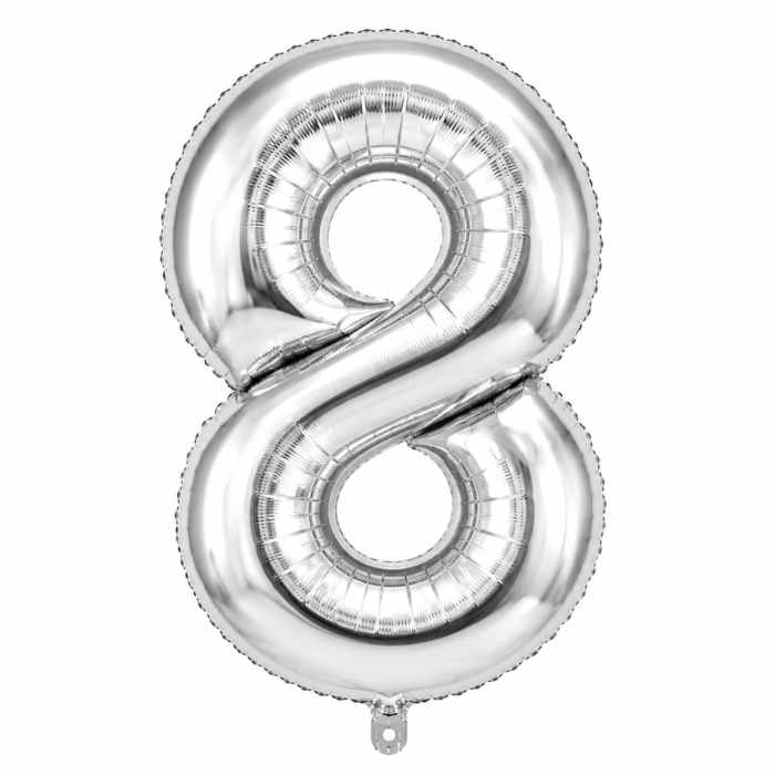 Silver Number 8 Foil Balloon 40 Inch | Large Metallic Number Eight Balloon for 8th Birthday, Anniversary, Kids Birthday Party Decoration, Photo Backdrop & Celebration Decor - Image 2