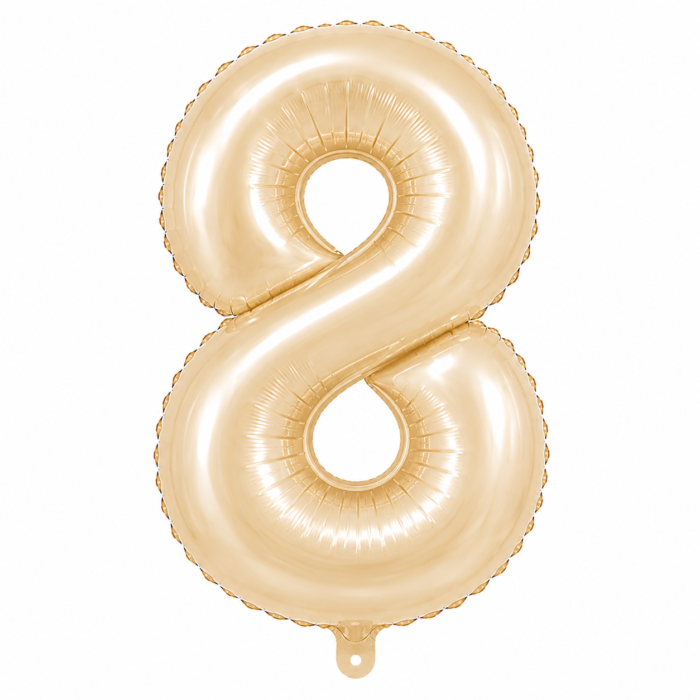 Number 8 Foil Balloon 40 Inch, White Gold Metallic 40 Inch Number Eight Balloon for 8th Birthday Decoration, Anniversary, Party Decor & Photo Shoot - Image 2