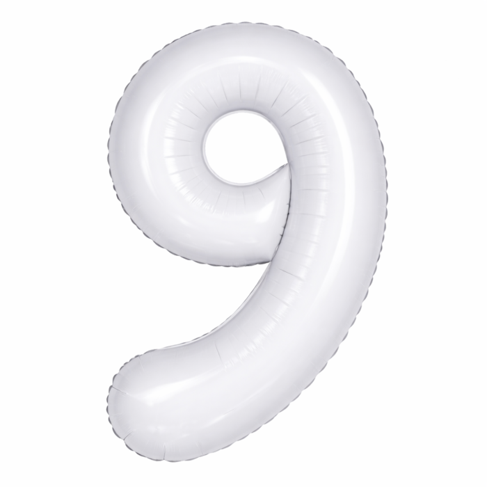 32 inch Large White 9 Number Foil Balloon, Number 9 Balloon 9th Birthday, Anniversary and Party Decorations, White Number Foil Balloons Helium Balloons for Kids Party, Pack of 1 (available 0-9) - Image 3