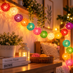 10 LED Multicolor Rattan Ball String Fairy Light for Decor 1.2m-10 Led Warm White | String Lights, Fairy Lights Battery Operated  for Indoor & Outdoor Decorations