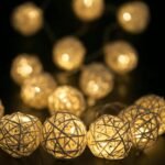 My Party Suppliers 10 LED White Rattan Ball String Fairy Light for Decor 1.2m- Warm White | String Lights, Fairy Lights - Image 2