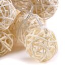 My Party Suppliers 10 LED White Rattan Ball String Fairy Light for Decor 1.2m- Warm White | String Lights, Fairy Lights - Image 3