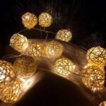 My Party Suppliers 10 LED White Rattan Ball String Fairy Light for Decor 1.2m- Warm White | String Lights, Fairy Lights - Image 4