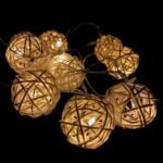 My Party Suppliers 10 LED White Rattan Ball String Fairy Light for Decor 1.2m- Warm White | String Lights, Fairy Lights